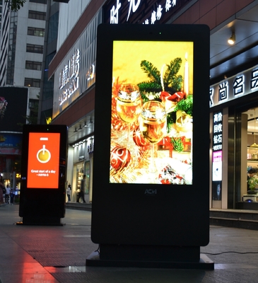 55 Inch Outdoor Digital Totem , IP65 Double Sided LCD Display For Street Advertising